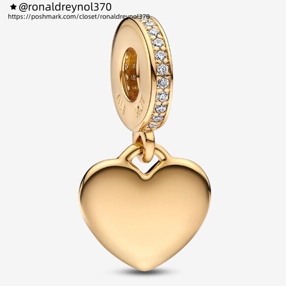 Pandora Engravable Heart Tag Dangle Charm - Picture 1 of 6